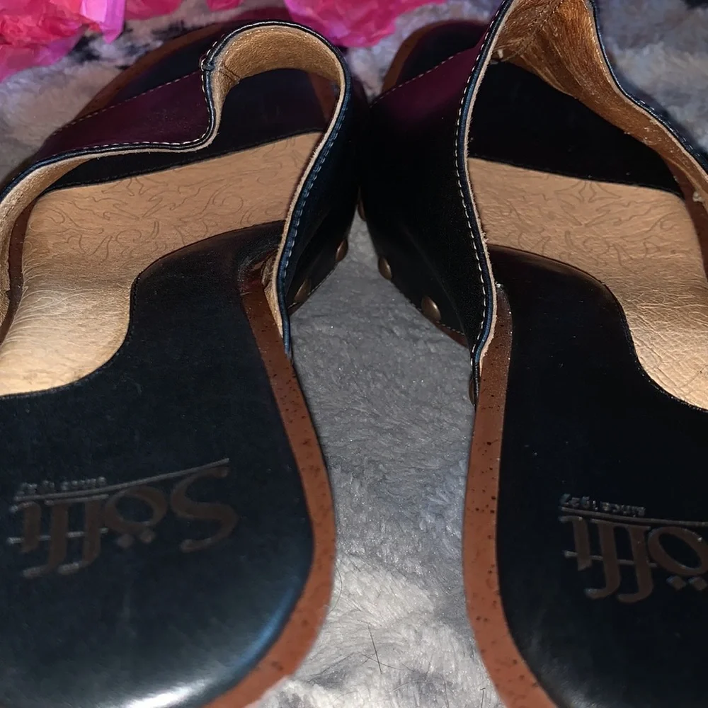 Sofft Leather Open Toe Sandals / Heels — 9.5